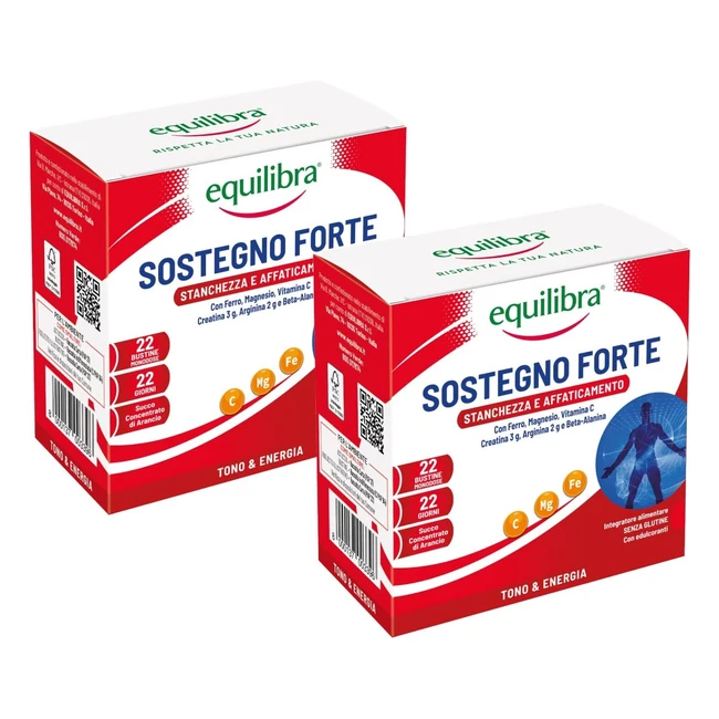 Integratore Equilibra Forte per Prestazioni Fisiche con Creatina, Arginina e Vitamine - 22 Bustine