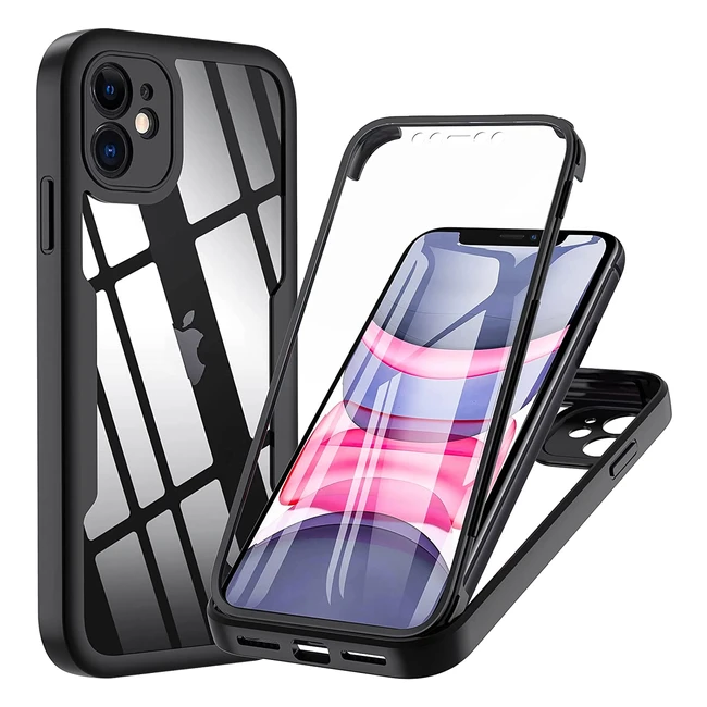 Funda iPhone 11 Antichoque 360° con Protector de Cámara - Carcasa Apple Negra