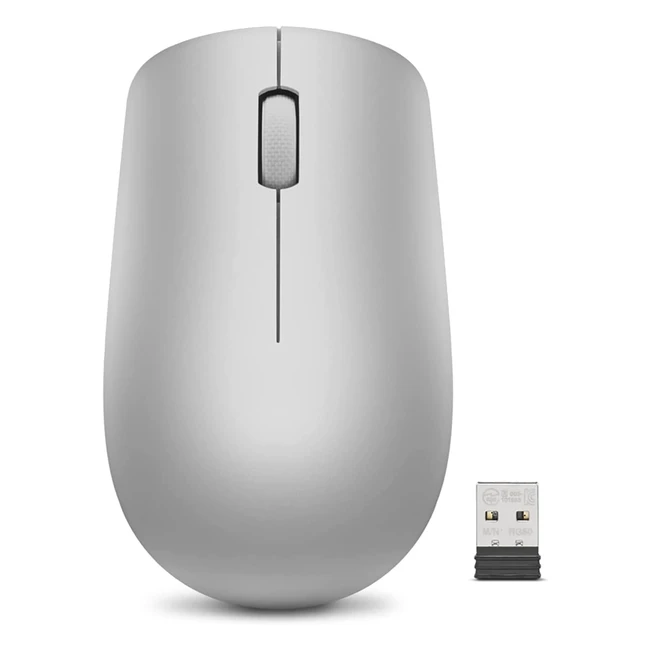 Souris sans fil Lenovo 530 Gris Platine avec référence, idéale pour ordinateur portable et bureau