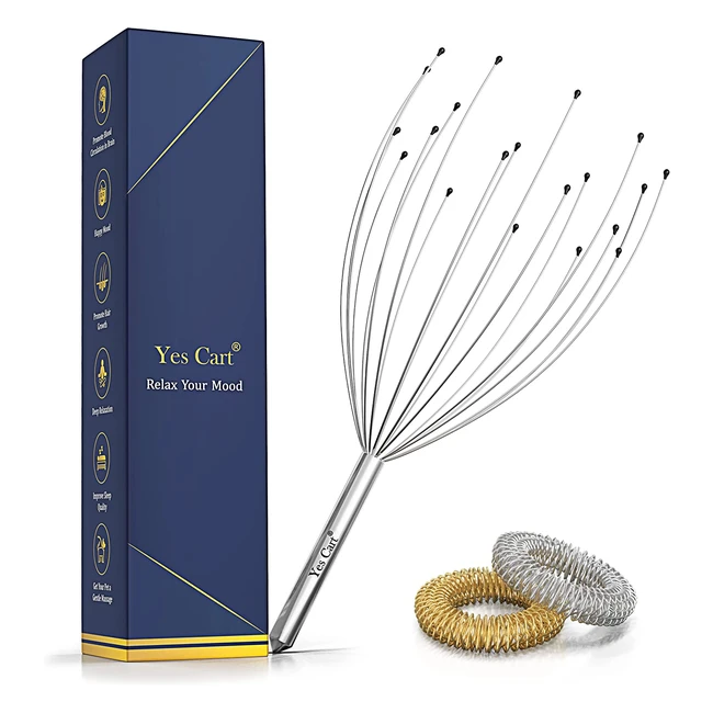 Yes Cart Head Massager - Deep Relaxation Tool with 20 Fingers for Hair Stimulation and Scalp Massage