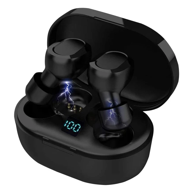 Wireless Earbuds Bluetooth 5.0 TWS Earphones with Mic, Noise Cancelling, Hifi Sound, IPX7 Waterproof for iPhone Android, 34H Playtime