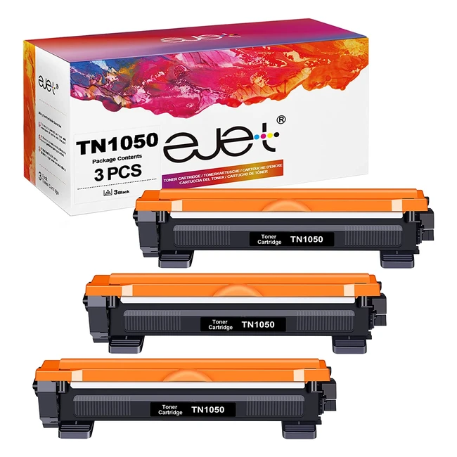Cartucce di Toner Compatibili Ejet TN1050 per Brother - Nero 3 Pack