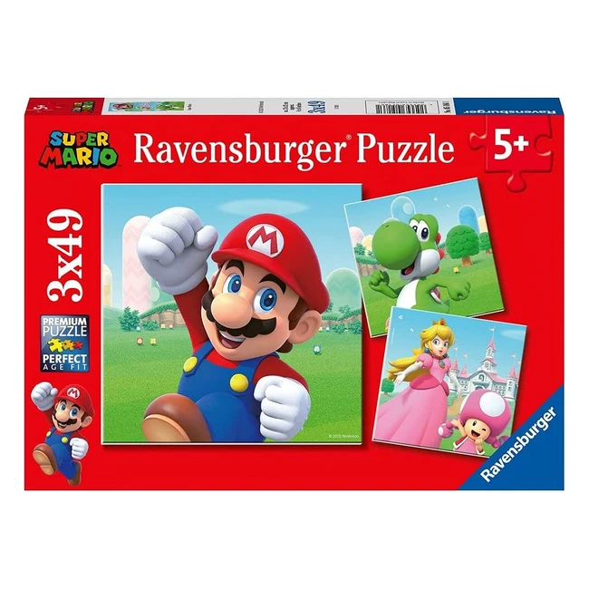 Puzzle Super Mario Ravensburger 3x49 pezzi - per bambini dai 5 anni