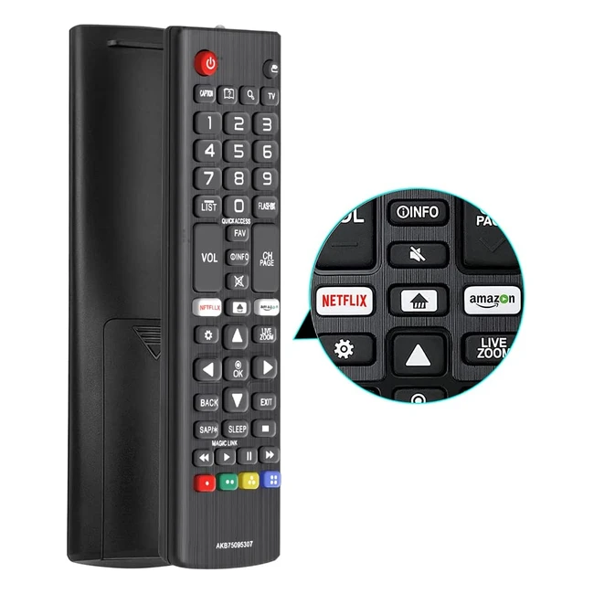 LG Universal Remote Control AKB75095307 - Netflix  Amazon Buttons - Compatible 