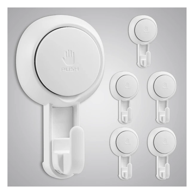ilikable Bathroom Suction Hook - Detachable and Reusable - Heavy Duty Hooks for Hanging Shower Towel Cloth Key - Up to 15 lbs - 2 Pack