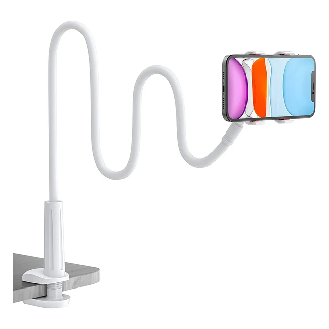 360 Adjustable Gooseneck Phone Holder for Bed - iPhone 12 Mini Pro 13 11 Pro XS Max XR X 8 7 6 Plus Samsung S20 S10 S9 Smartphones
