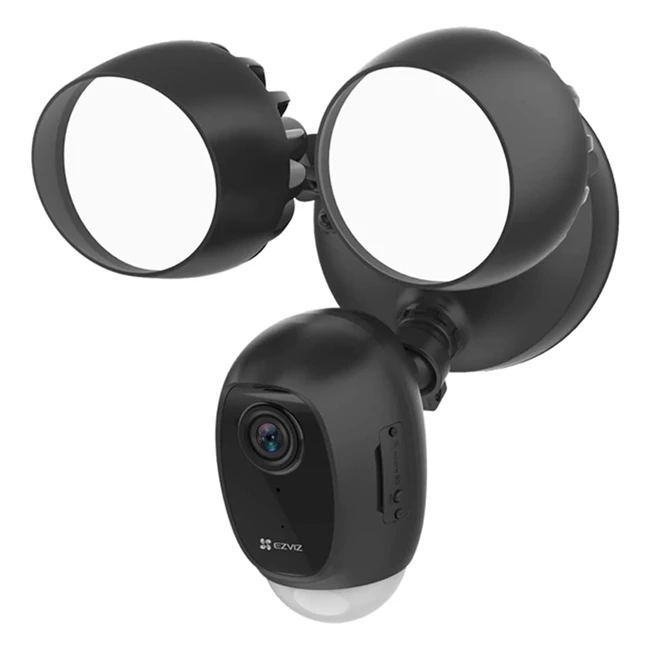 EZVIZ LC1C 1080p FHD Flutlicht Außenüberwachungskamera H265 mit Zweiwege-Audio, Nachtsicht bis zu 25 Meter, PIR-Bewegungserkennung, Schwarz