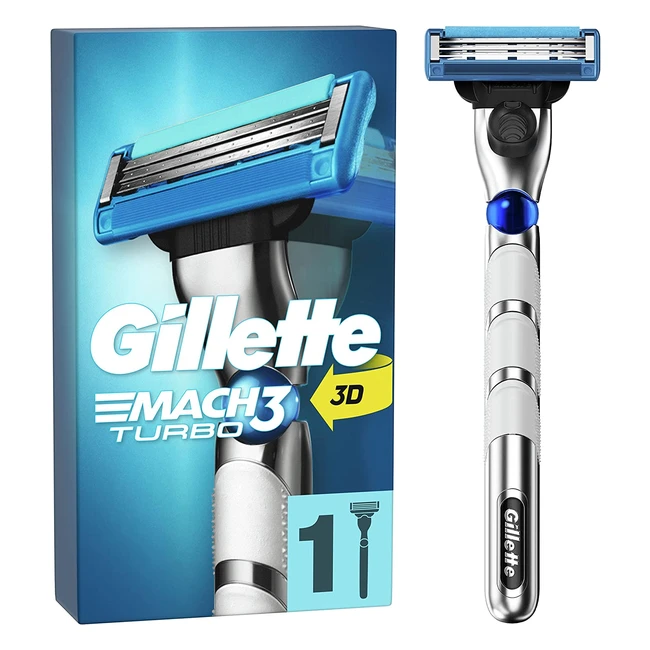 Gillette Mach3 Turbo Nassrasierer mit 1 Klinge - Dreifachklinge für eine gründliche Rasur - Geschenk für Männer