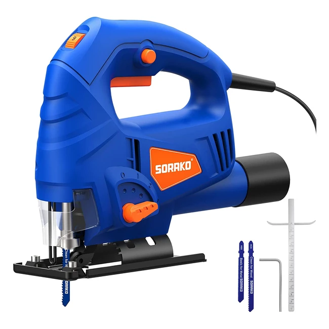 Seghetto Alternativo 600W Sorako - Lama Veloce, 6 Velocità Regolabili, Angolo di Taglio Inclinato da 45° - Max 60mm Profondità di Taglio