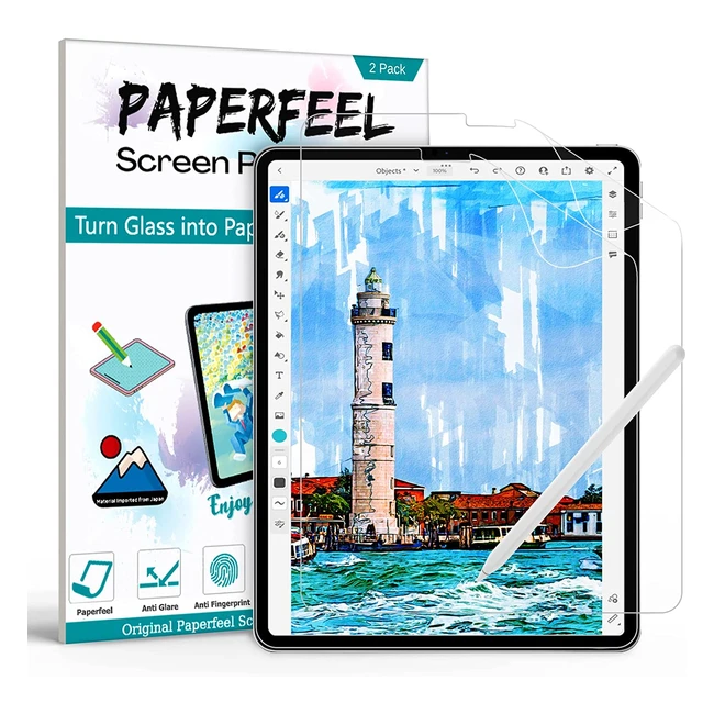 Pellicola protettiva Paperfeel per iPad Pro 129 - Modello 20222021 20202018 - 2 Pezzi - Antiimpronta digitale e antiriflesso
