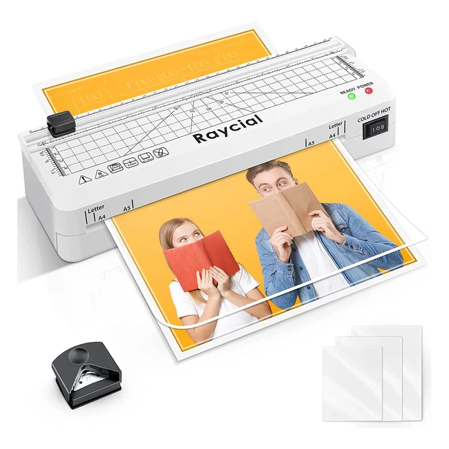 Fast Warmup A4 Laminator with 30 Pouches - 6-in-1 Thermal Laminator with Trimmer & Punch