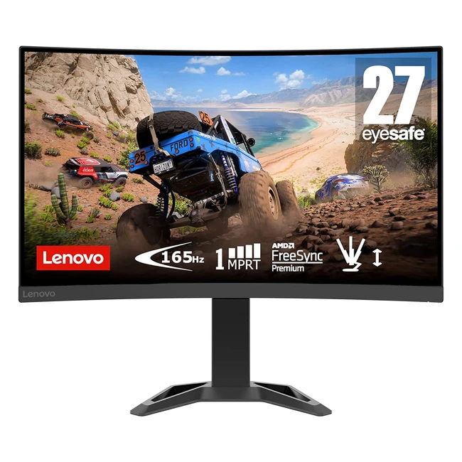 Ecran Gaming incurvé Lenovo G27C30 27'' FHD avec EyeSafe, VA 165Hz 1ms, AMD FreeSync Premium, Haut-parleurs, réglage en inclinaison/hauteur - Noir