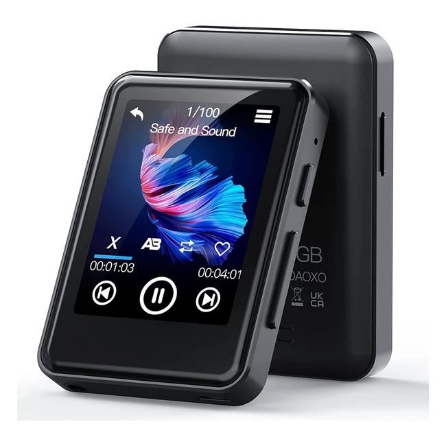 Reproductor MP3 Zooaoxo 64GB Bluetooth 5.2 con pantalla táctil de 2.4'', altavoz HD incorporado y grabadora de voz