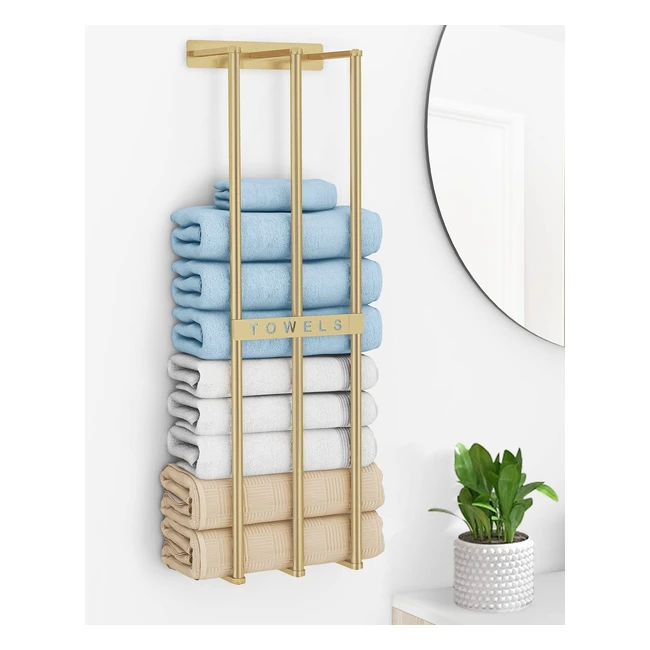 Bethom Wall Towel Rack - 3 Bar Design for Small Bathrooms - Holds up to 6 Extra 