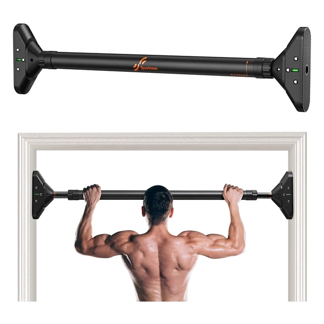 Sportneer Pull Up Bar - No Screws Doorway Chin Up Bar with Adjustable 75-94cm Length - Up to 200kg Capacity for Home Workout