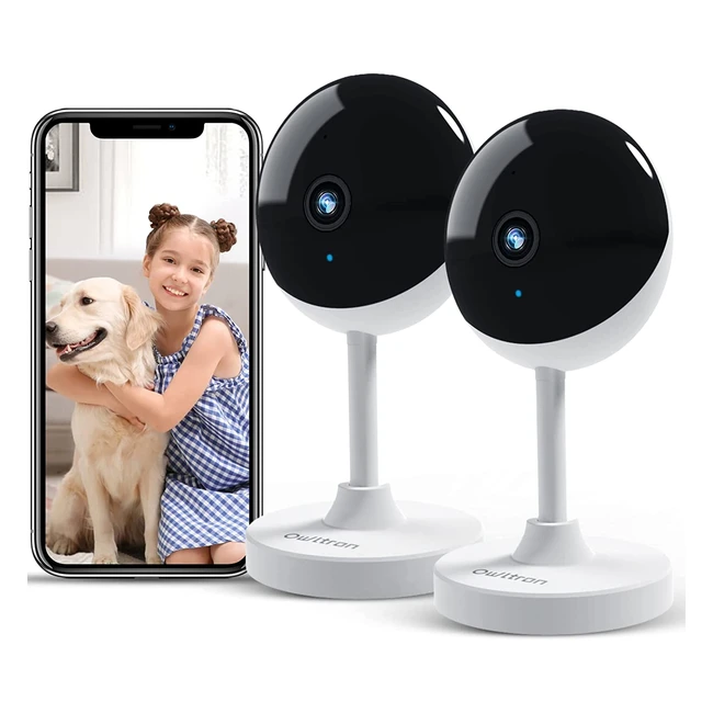 Owltron WiFi Camera 2 Pack - 1080p Indoor Camera with Motion Detection, Night Vision, 2-Way Audio - Wireless Baby Monitor for Home Security - Works with App & Alexa