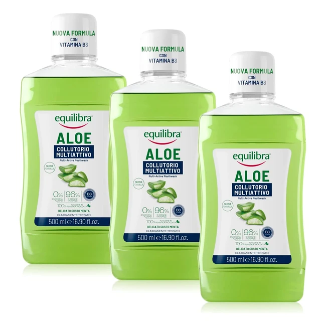 Equilibra Aloe Collutorio Multiattivo - Protezione Carie e Tartaro - 3 Pezzi da 