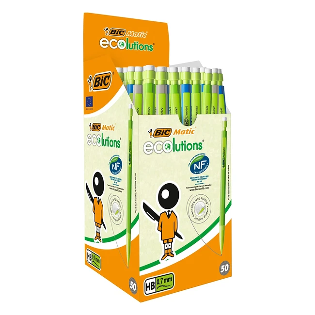 Portemines Bic Matic Ecolutions NF Environnement 07mm HB - Boîte de 50