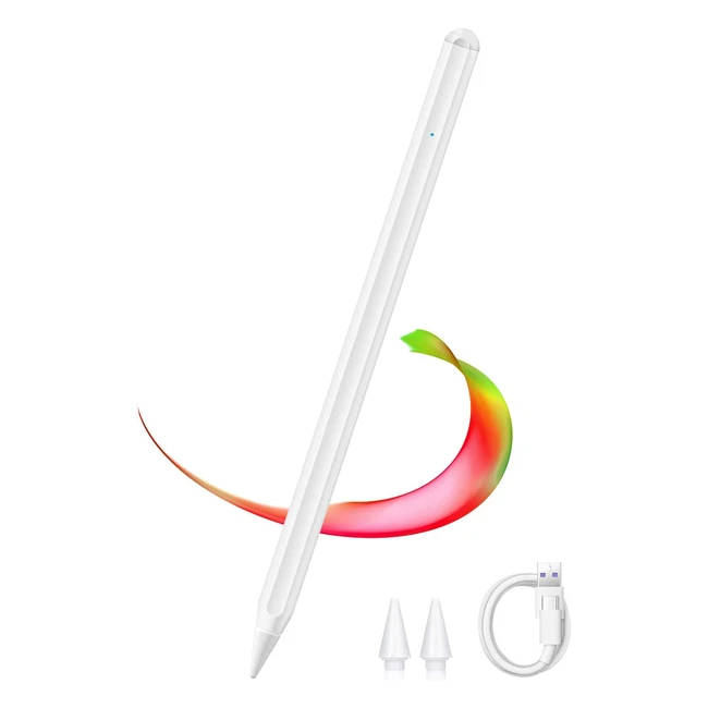 Stylus Pen kompatibel mit iPad - Pixelgenaue Präzision, Palm Rejection, Neigungsfunktion, Magnetische Befestigung