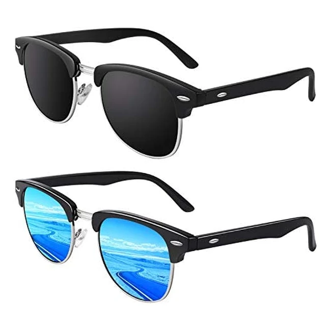 GQUEEN Polarized Sunglasses - Lightweight HD UV400 Protection Classic Browline