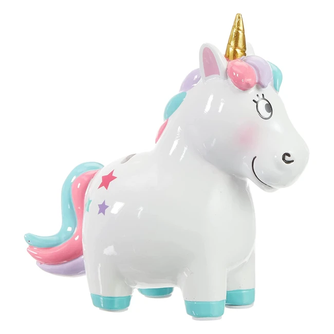 Hucha Unicornio Moses 38048 con detalles dorados y antideslizante