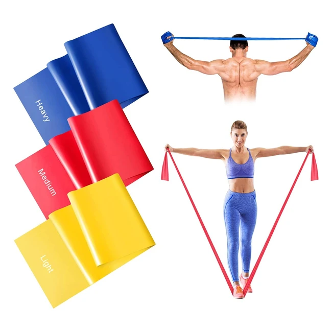 Resistance Bands Set - Skin-Friendly Exercise Bands with 3 Resistance Levels for Men and Women - Ideal for Strength Training, Pilates, Yoga, and Fitness