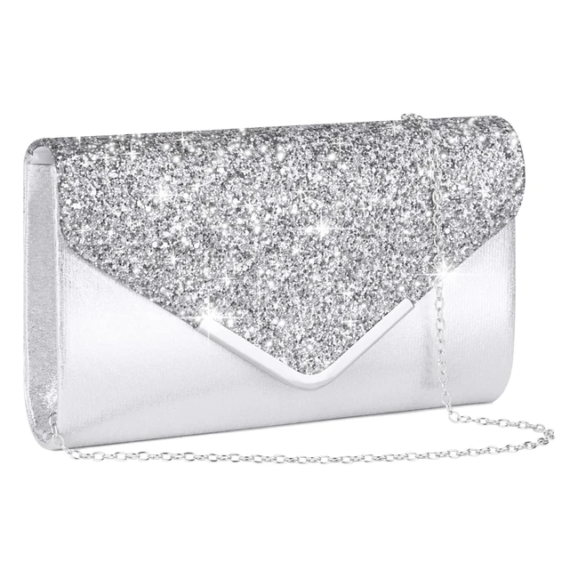 Sac de Soirée Étincelant pour Femme - OSdue, Pochette Enveloppe 3-en-1, Mariage, Bal, Fête - Réf. 12345