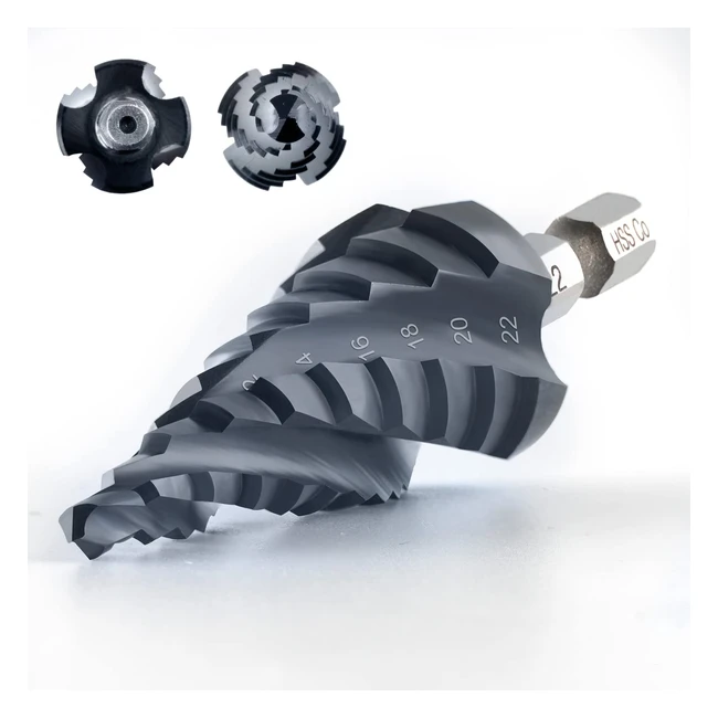 Toolant Cobalt Step Drill Bit Pro Max - Impact Ready, 4 Flutes, 14 Hex Shank