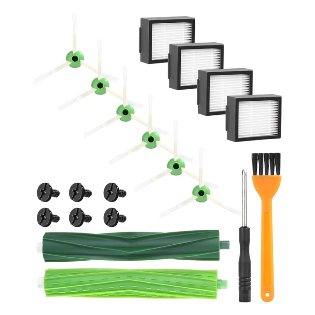 Kit de Recambios para iRobot Roomba - Cepillos, Filtro y Accesorios de Repuesto - Compatible con Series i, e, j - Incluye Herramientas de Limpieza - Alta Eficiencia