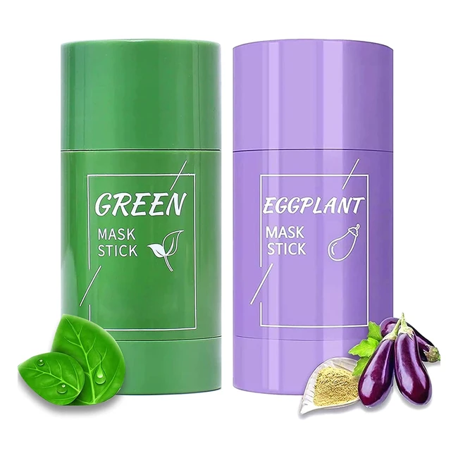 Green Tea Eggplant Clay Mask Stick - Softens Keratin Controls Oil and Replenis