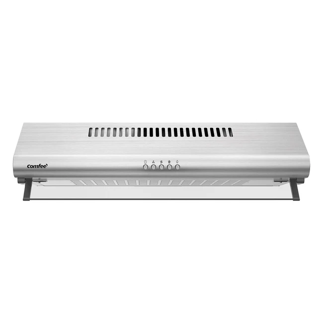 Comfee F49SS60 60cm Stainless Steel Cooker Hood - LED Extractor Fan - Top Vented