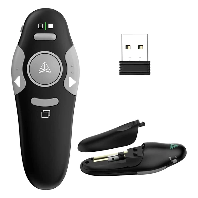 Wireless Presenter Remote PPT PowerPoint Clicker - 328ft Range - Mac Laptop Compatible