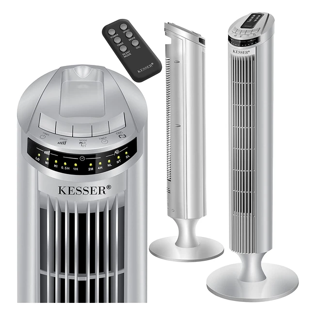 Kesser Turmventilator mit Fernbedienung - 3 Stufen - 90° Oszillation - Timer - Turbo Funktion