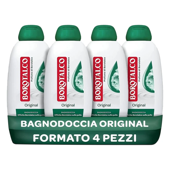 Borotalco Bagnodoccia Original - Formula Idratante con Effetto Borotalco - 4 Flaconi da 600ml