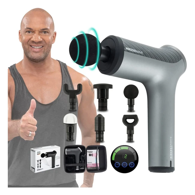 Miweba Sports Massagepistole MM200 - Faszien Muskelmassagegerät mit 10 Vibrationsstufen und 6 Aufsätzen