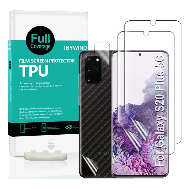 2-Pack iBywind Screen Protector for Samsung Galaxy S20 5G - Full Coverage, Optically Transparent, Self-Healing, Bubble-Free