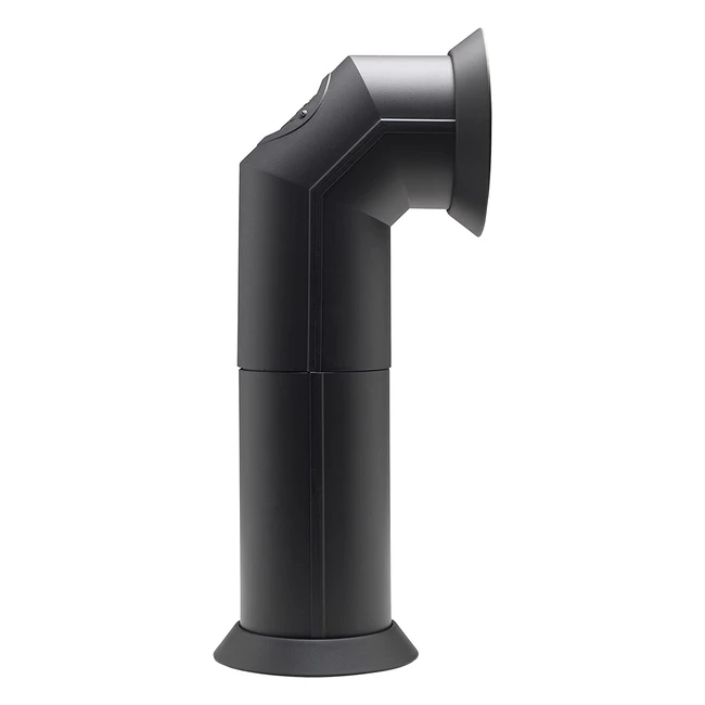 Dimplex Stove Pipe Kit - Matte Black Plastic Flue Accessory for Electric Fires, Straight/Angled Options, 2 Height Choices