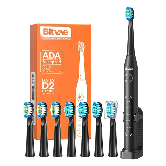 Cepillo de dientes elctrico ultrasnico recargable con 8 cabezales y 5 modos 