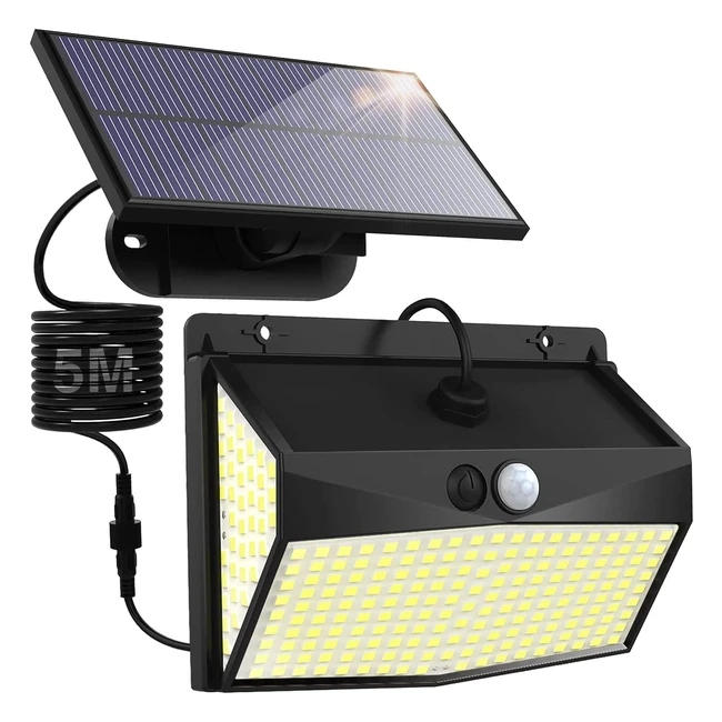 Nipify Solar Security Lights - 318 LEDs, 3 Lighting Modes, Waterproof, Durable