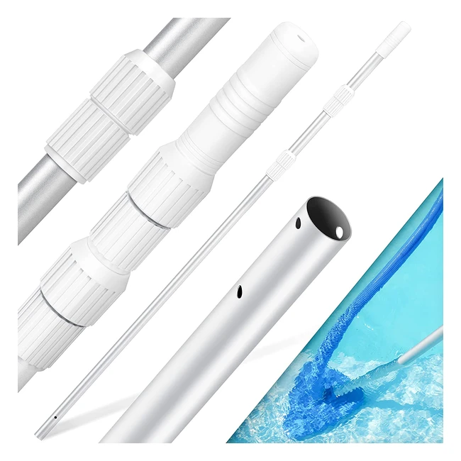 Kesser Aluminium Poolstange - 3-teilig einstellbar von 120m bis 360m stabil un