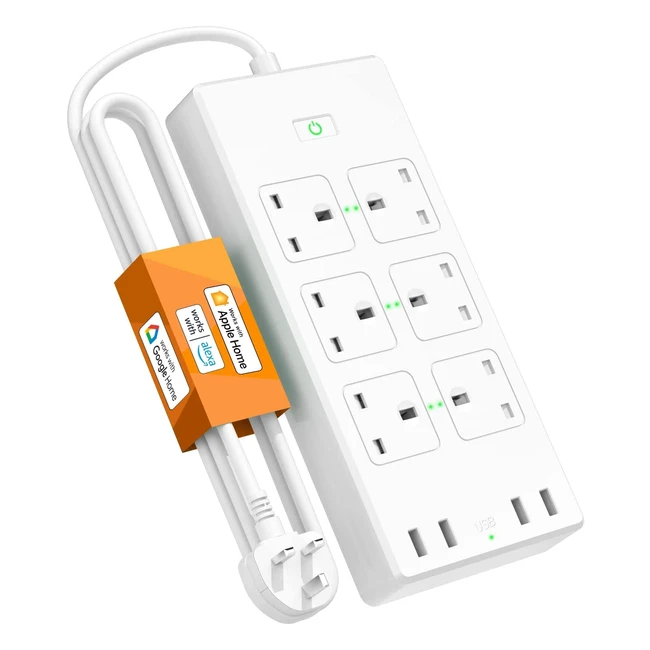 Refoss Smart Power Strip with 6 AC Outlets and 4 USB Ports - Voice/App Control, Surge Protection, Compatible with Apple HomeKit, Alexa, Google Assistant
