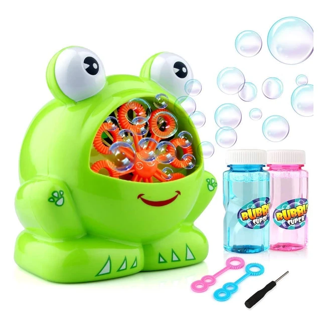 Baztoy Macchina Bolle di Sapone Elettrico - Giocattolo Bambini 3-12 Anni - 2 Bottiglie Soluzione - Regalo Compleanno - Giochi Interni ed Esterni