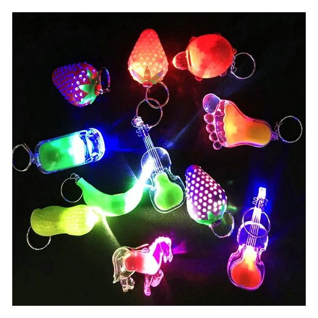 Lot de 12 mini lampes de poche LED avec porte-clés - Idéal pour les cadeaux, les fêtes et la décoration
