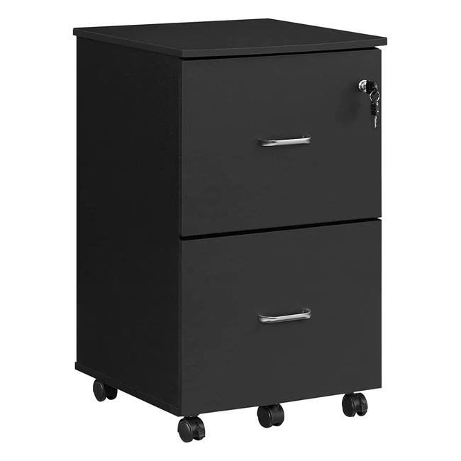 VASAGLE Rollcontainer mit Schloss und Schubladen - Büroorganisation leicht gemacht