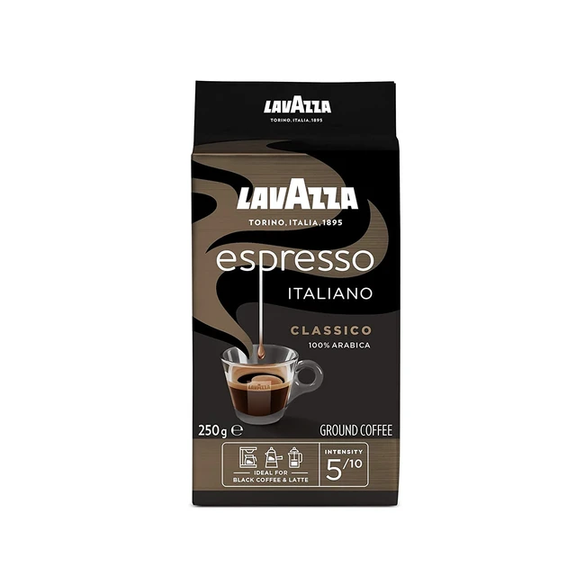 Lavazza Espresso Italiano Classico gemahlener Kaffee, 100% Arabica, mittlere Röstung, 250g Packung