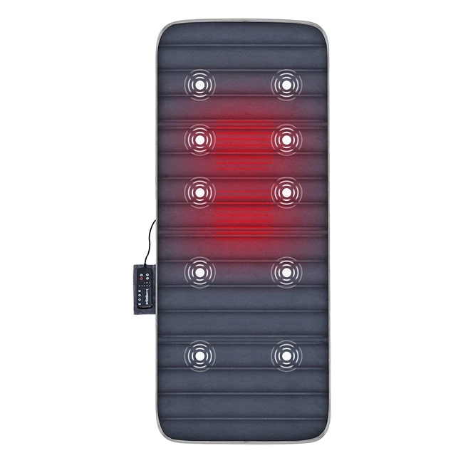 Materassino Massaggiante Comfier con Calore - 10 Motori a Vibrazione e 2 Cuscinetti Riscaldanti per Alleviare il Mal di Schiena