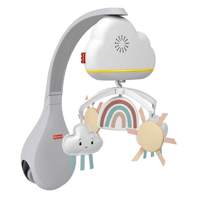 Fisher-Price Rainbow Showers Bassinet to Bedside Mobile with Music & Nightlight - HBP40