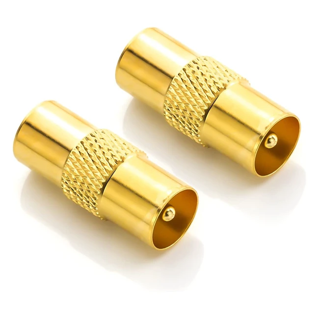 Deleycon 2x Connettore Adattatore Antenna Coassiale IEC TV Dorato Placcato