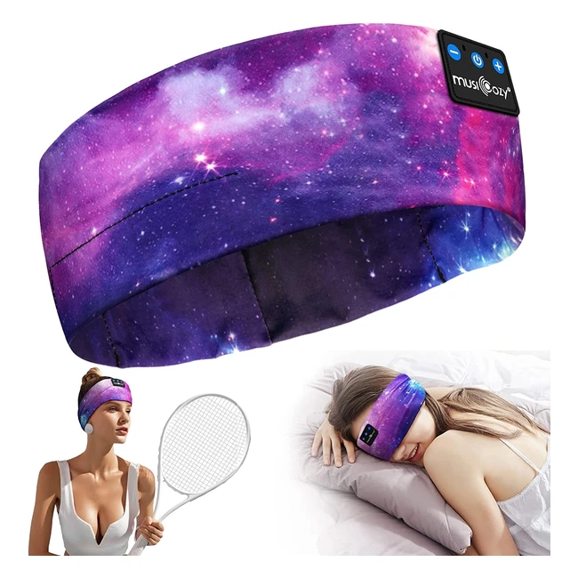 Musicozy Wireless Sleep Headphones - Soft Bluetooth Sports Headphones for Sleeping, Traveling, Running - High Fidelity Sound for Side Sleepers - 10 Hours of Music - 24 Month Warranty