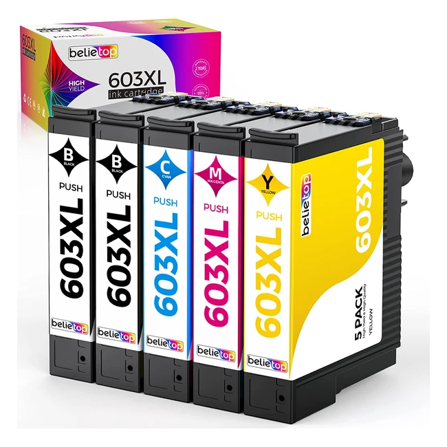 Cartuchos de tinta Belietop 603XL compatibles Epson con chip de última versión y alta capacidad